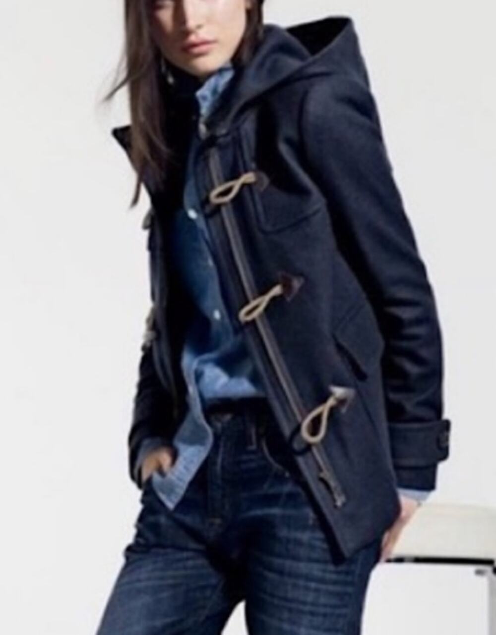 J. Crew Melton Wool Navy Classic Duffle Coat Size 0